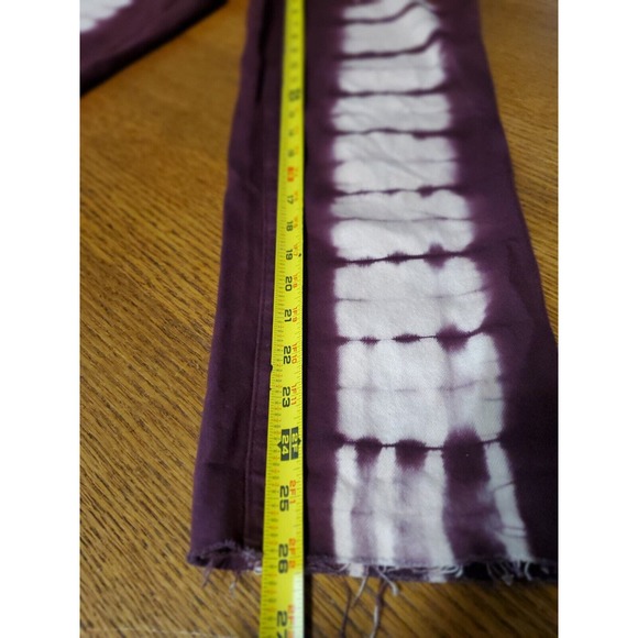 Pacsun 26 High Rise Straight Jeans Tie Dye Raw Hems Button Fly Eco Raspberry - Picture 12 of 13